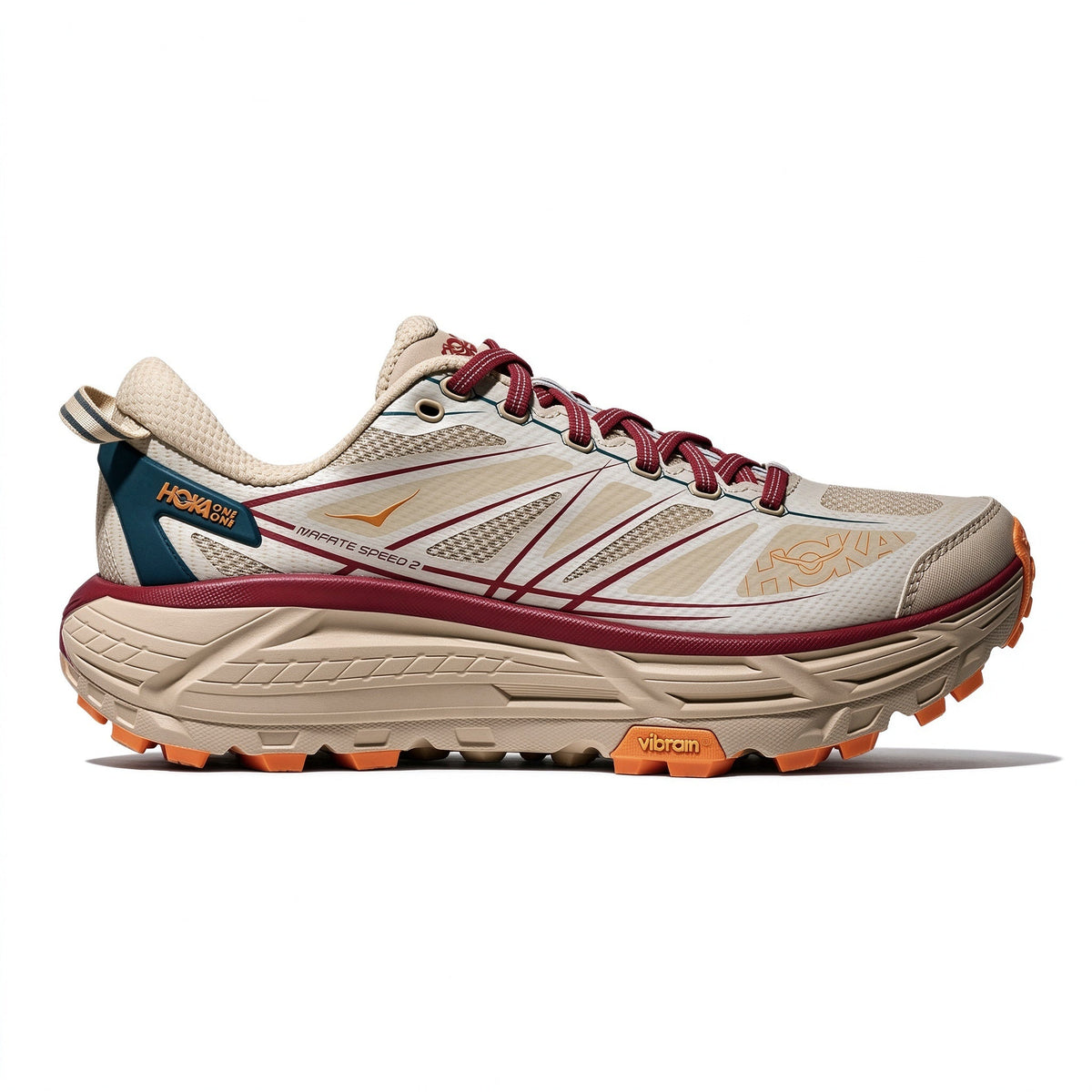 HOKA Mafate Speed 2 Beige – Burgundy