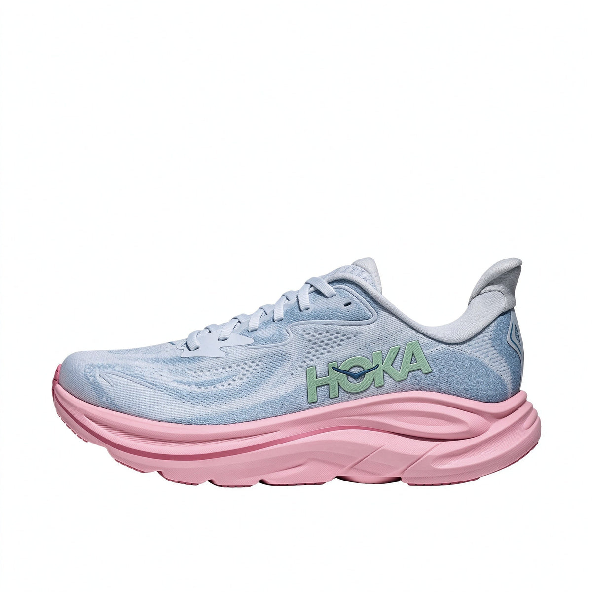 HOKA Clifton 10 Blue Gray – Pink