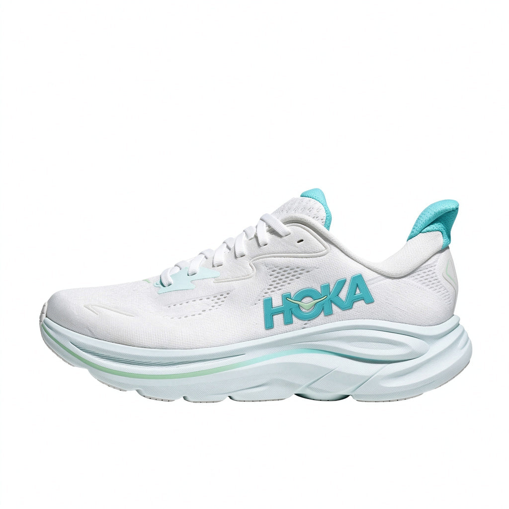 HOKA Clifton 10 White – Teal