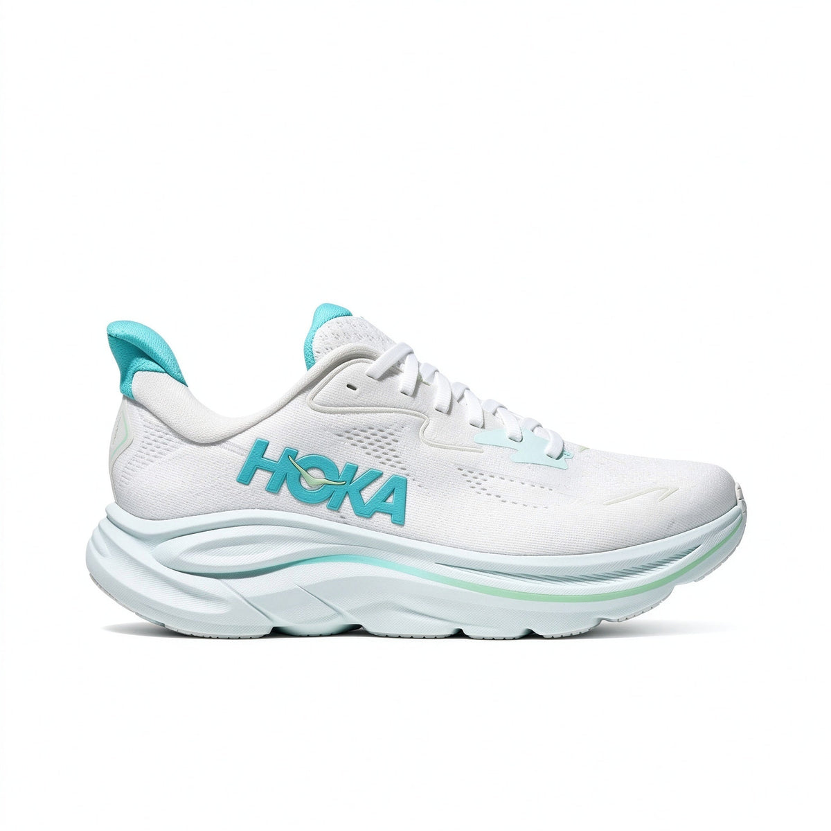 HOKA Clifton 10 White – Teal