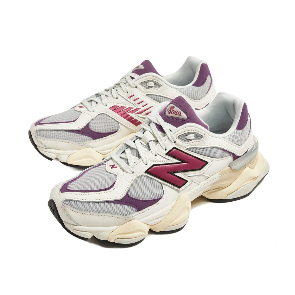New Balance 9060 Cream – Burgundy