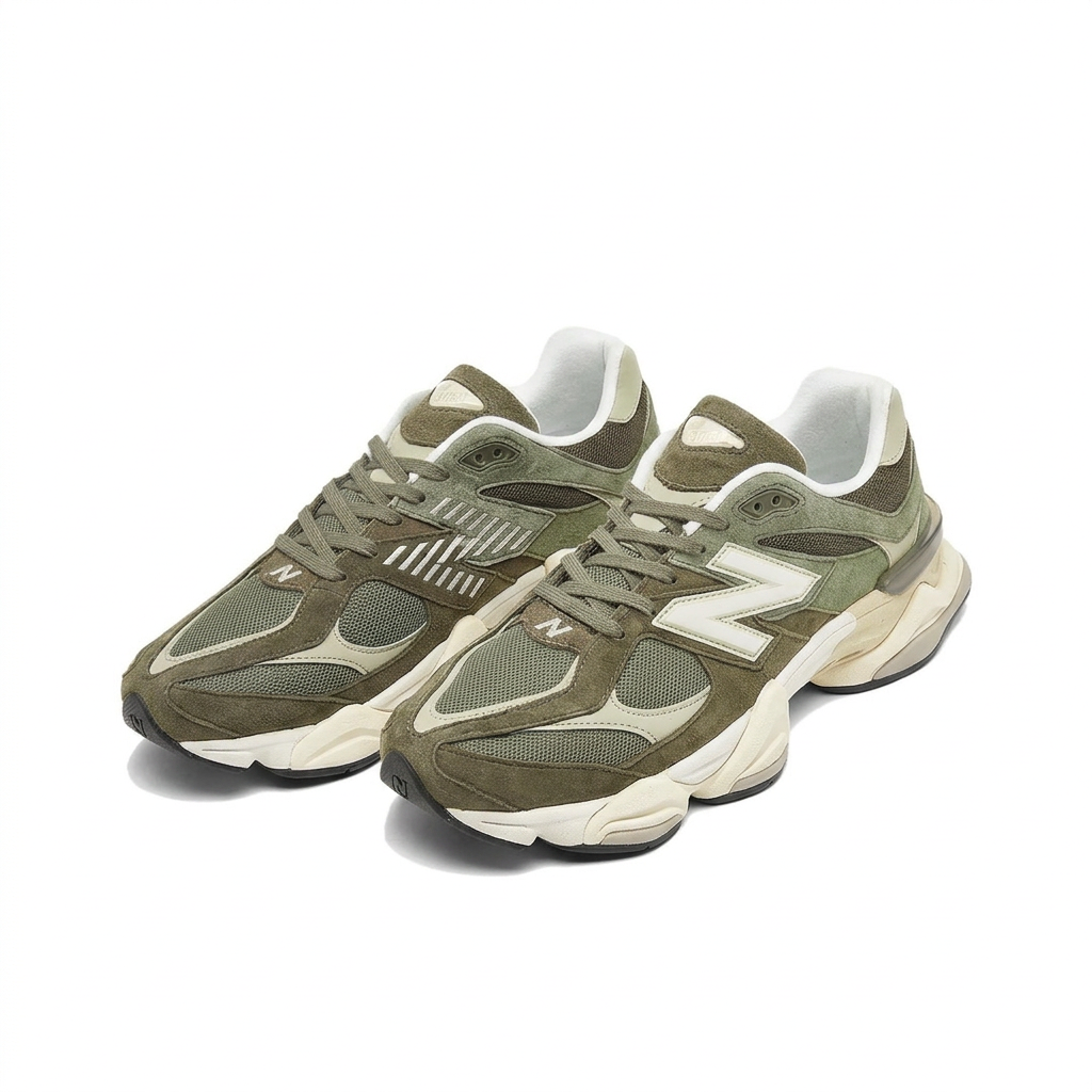 New Balance 9060 Olive Green – Cream