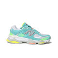 Mint and white sneaker outer side view on white background