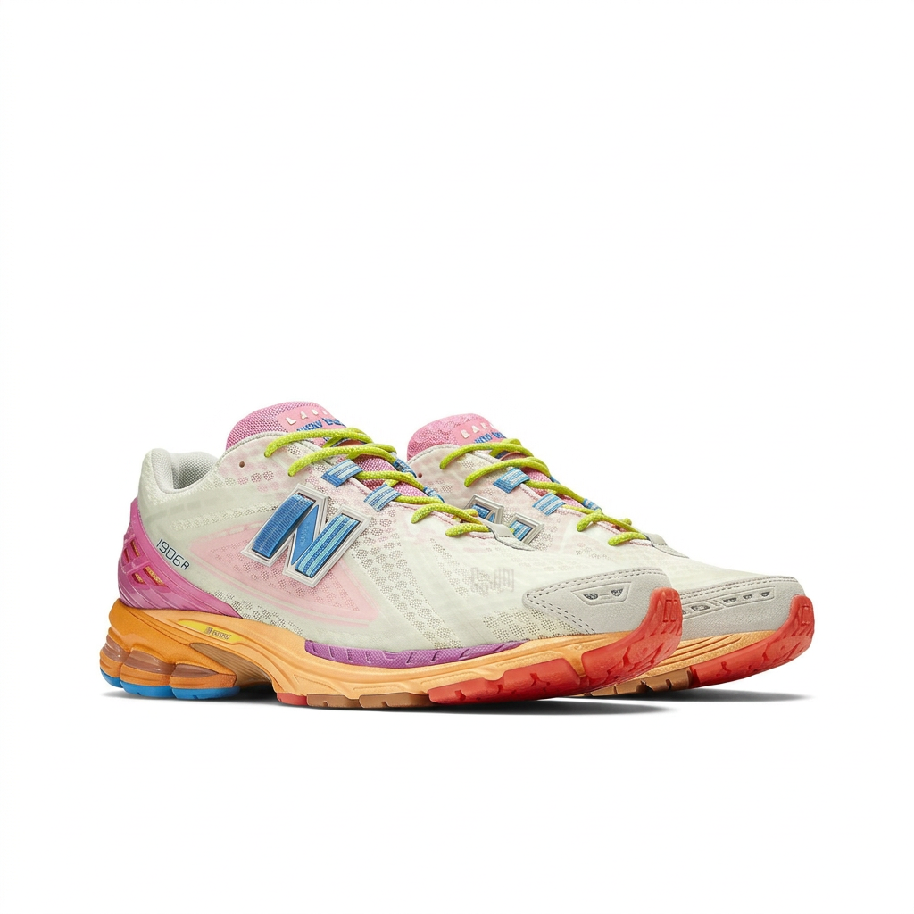 New Balance 1906R Cream - Multicolor pair on white